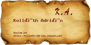 Kolláth Adrián névjegykártya